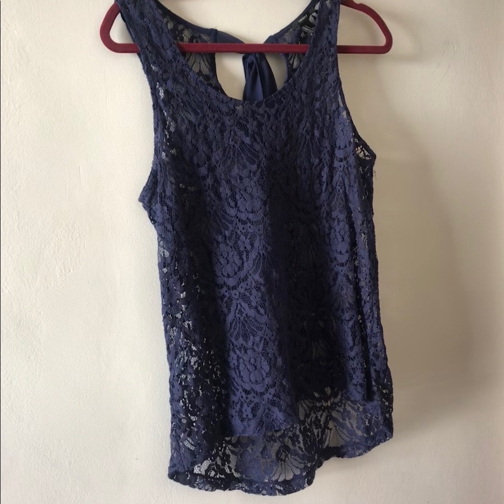 Blue lace tank top - Forever 21 - Large